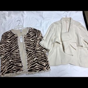 2 Chicos Jackets, Size 3, animal print & ruffled